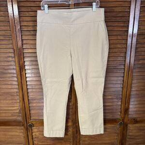 7th Avenue Design Studio Women's Pull On Stretch Capri Pants - Size XL Beige